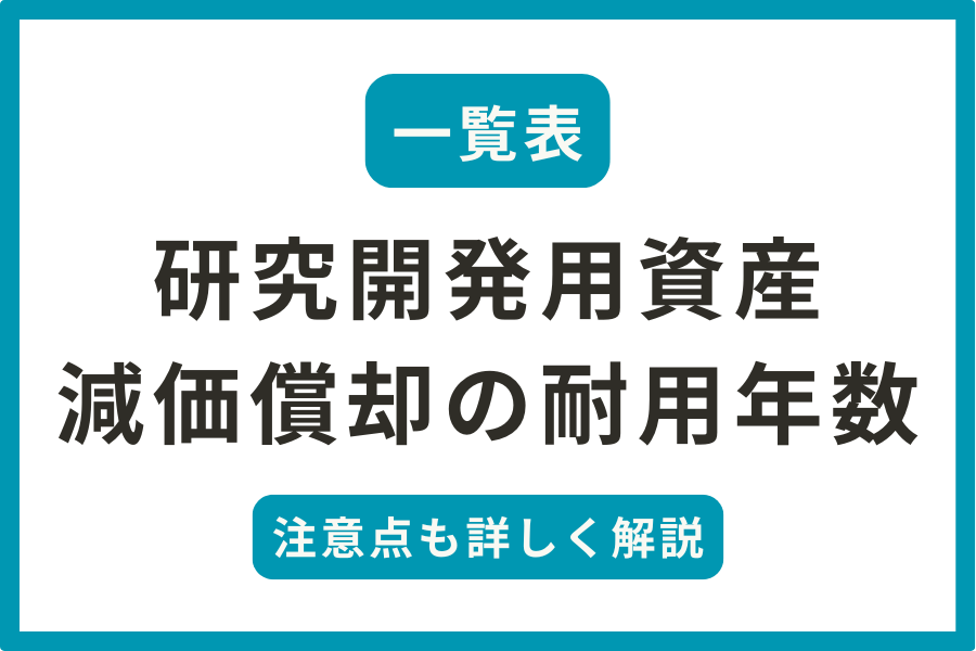 研究開発用資産 減価償却の耐用年数