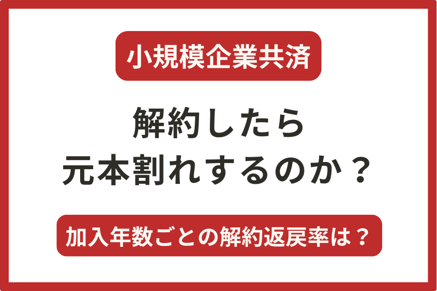 小規模企業共済を解約した場合は元本割れする？解約手当金の返戻率